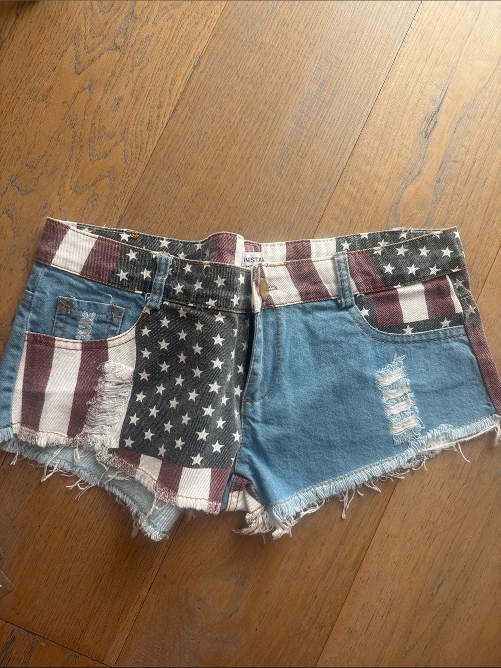Women’s American Flag Denim Short - Blue and Red
